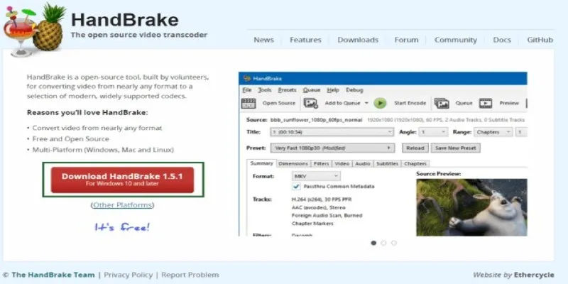 HandBrake Interface