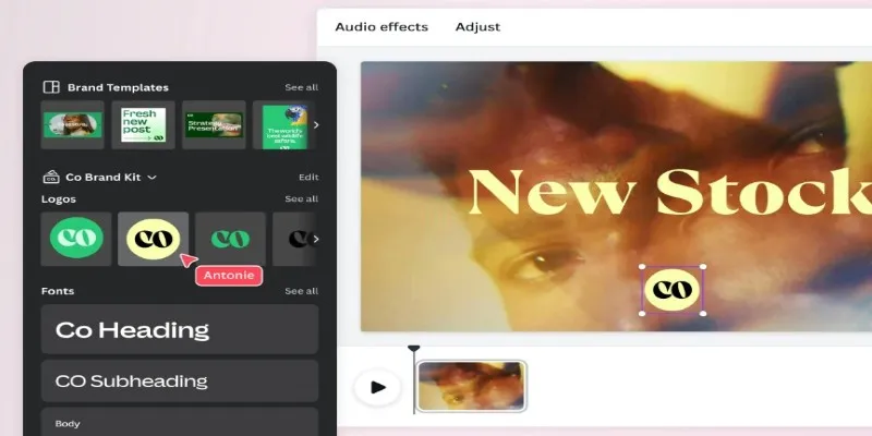 Canva video editor interface