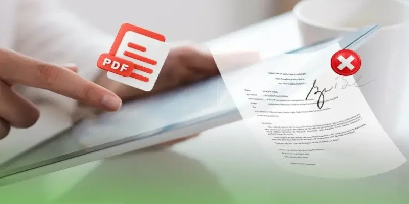 A digital signature removal screen