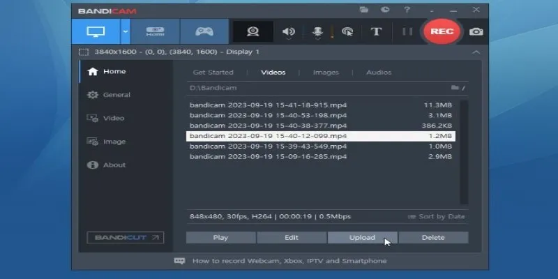 Bandicam Interface