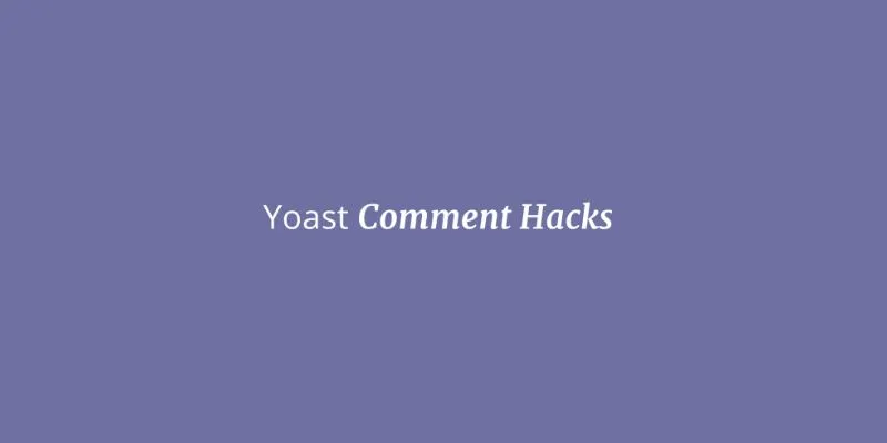 Yoast Comment Hacks plugin settings