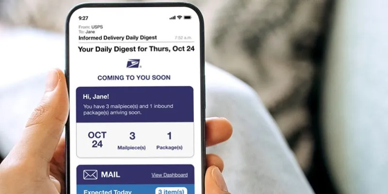 Illustration of tracking mail online