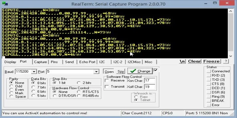 Visual representation of serial communication
debugging