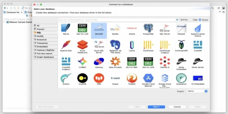 DBeaver interface example