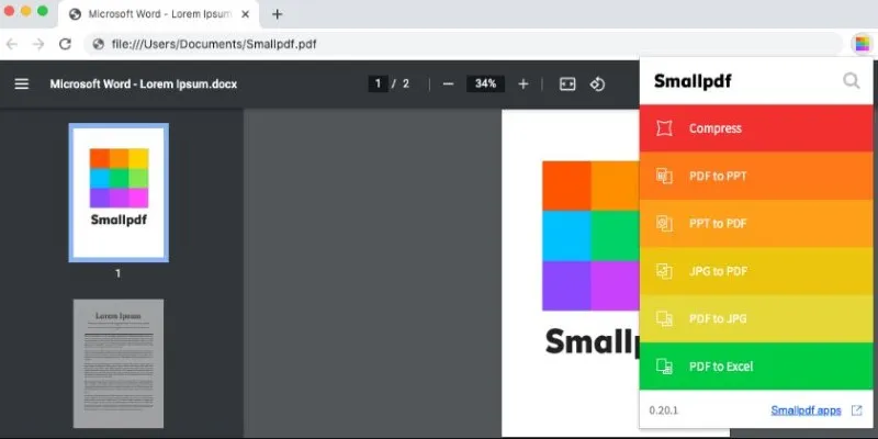 Smallpdf interface