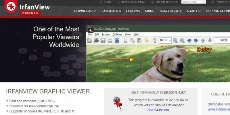 IrfanView interface showing AVIF to JPG
conversion
