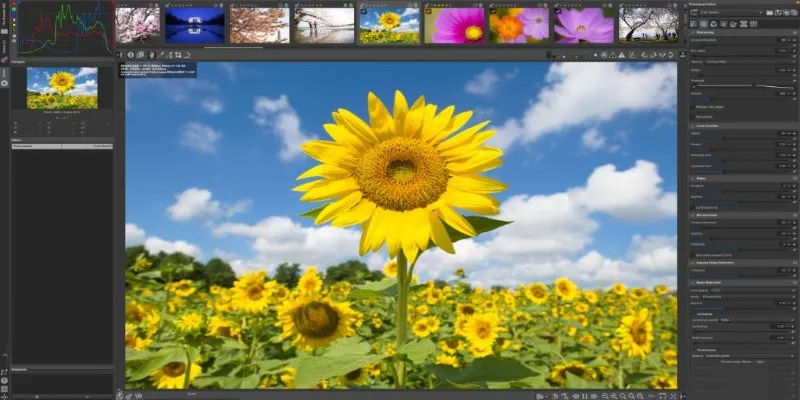 RawTherapee editing interface