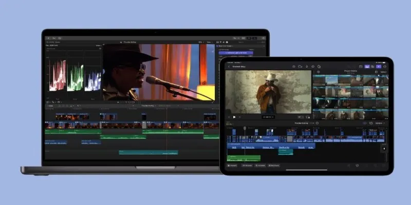 Video editing software interface