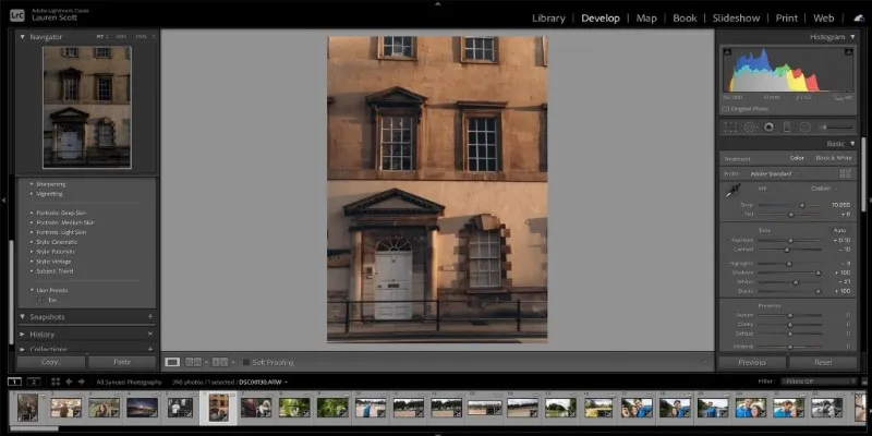 Adobe Lightroom interface showcasing NEF to JPG conversion