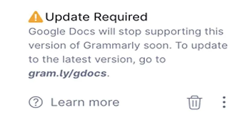 Grammarly Extension Update