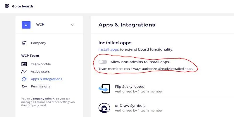 Disable Unused Miro Apps