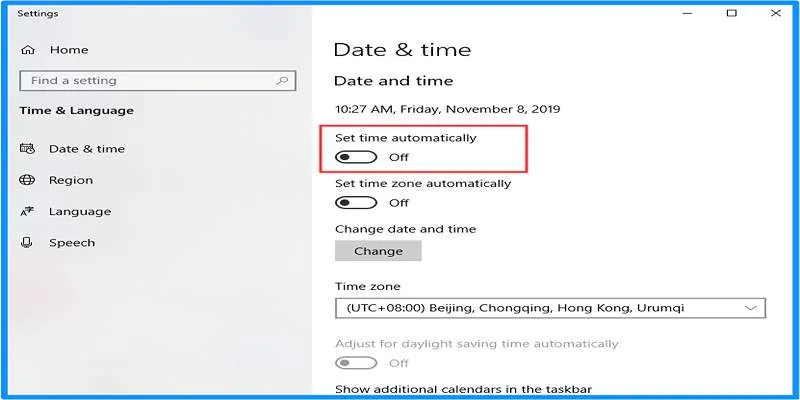 Date and Time Settings
