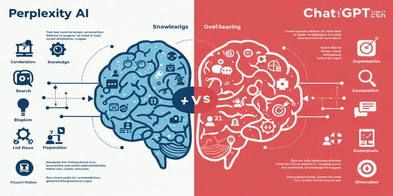 Illustration comparing Perplexity AI and ChatGPT