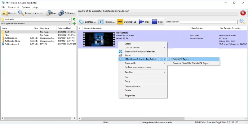 MP4 Video & Audio Tag Editor
Interface