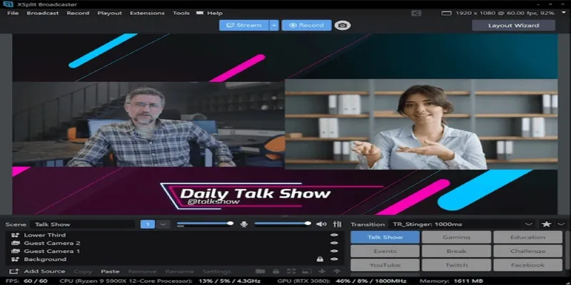 XSplit Broadcaster Interface