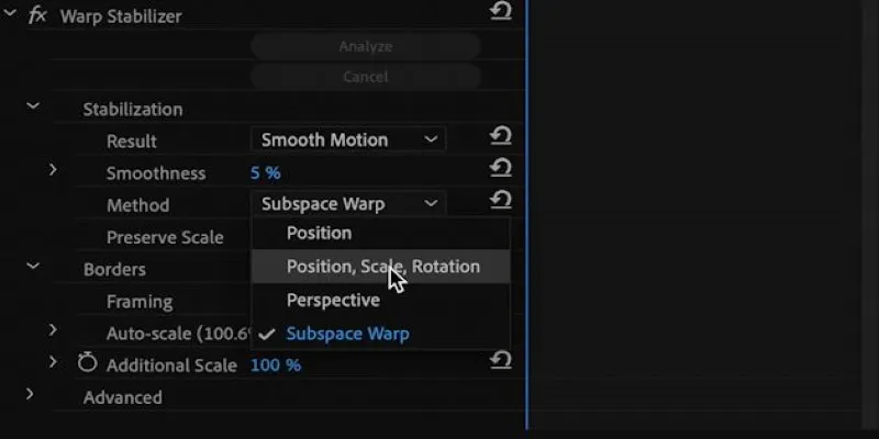 Common issues with Warp Stabilizer in Premiere Pro