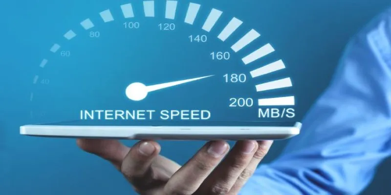 Graph displaying internet speed test results