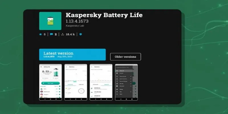 Kaspersky Battery Life App Interface
