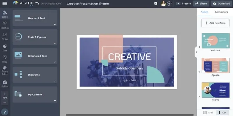 A Visme infographic template showcasing data visualization