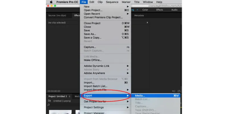 Exporting reversed video in Premiere Pro