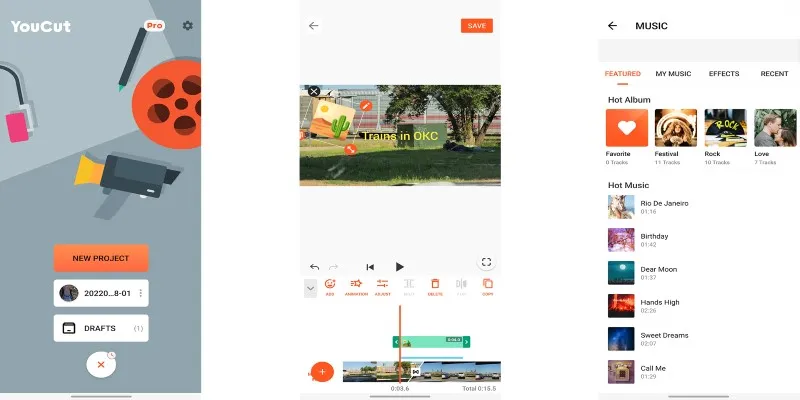 YouCut User Interface