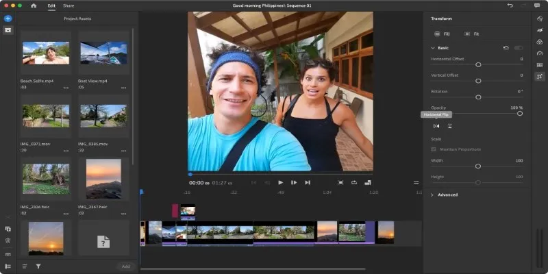 Adobe Premiere Rush
Workspace