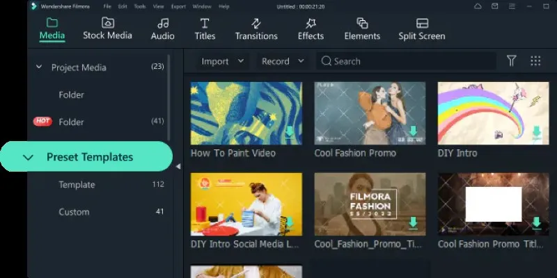 FilmoraGo Built-in Templates