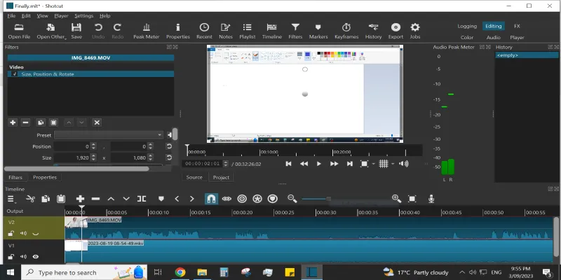 Using ShotCut
