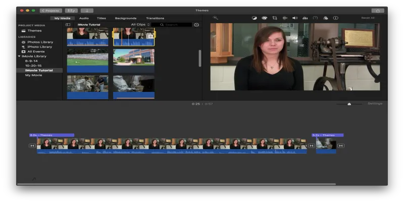 iMovie Editing Interface