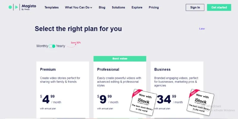 Magisto Pricing Plans