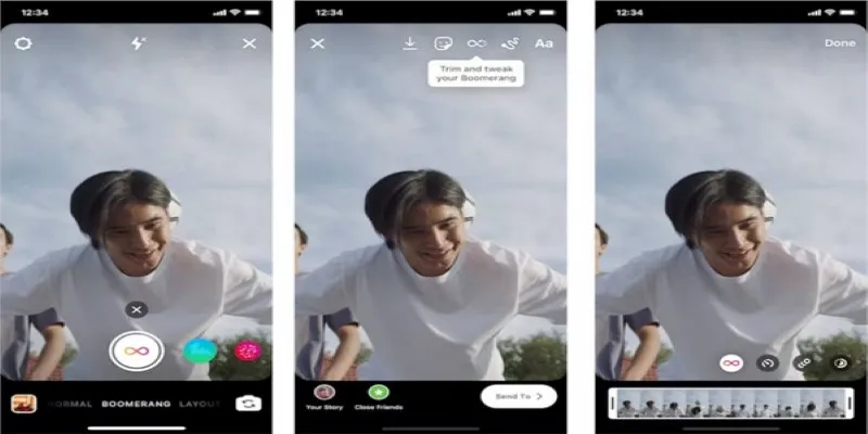 Boomerang feature in Instagram