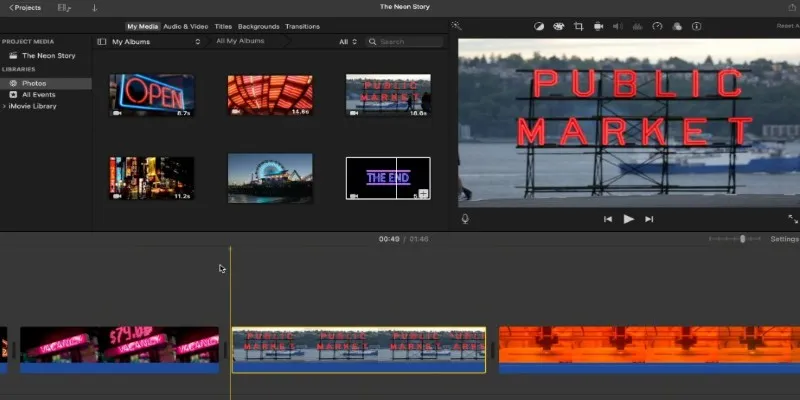 iMovie interface screenshot