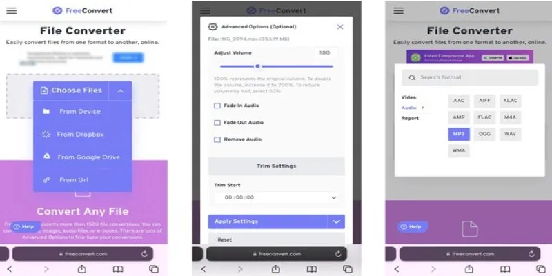 Mobile conversion app interface