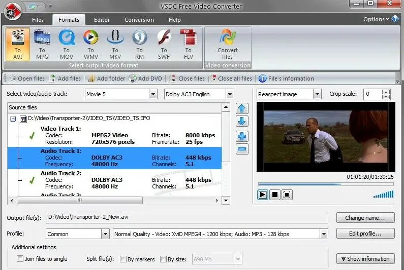 VSDC Free Video Converter Interface