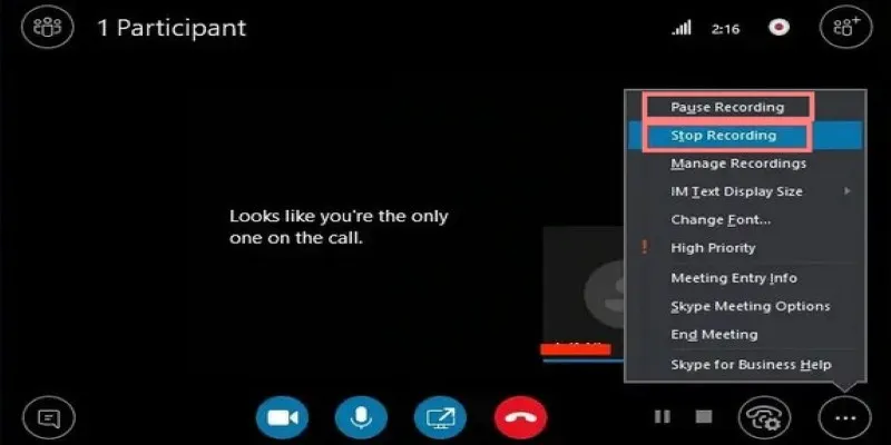 Skype built-in recording option