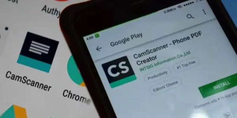 CamScanner app interface showcasing document scanning features.