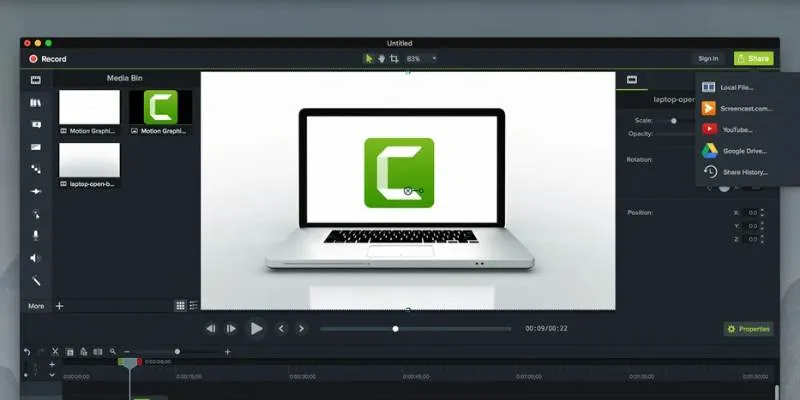 Camtasia Editing
Interface