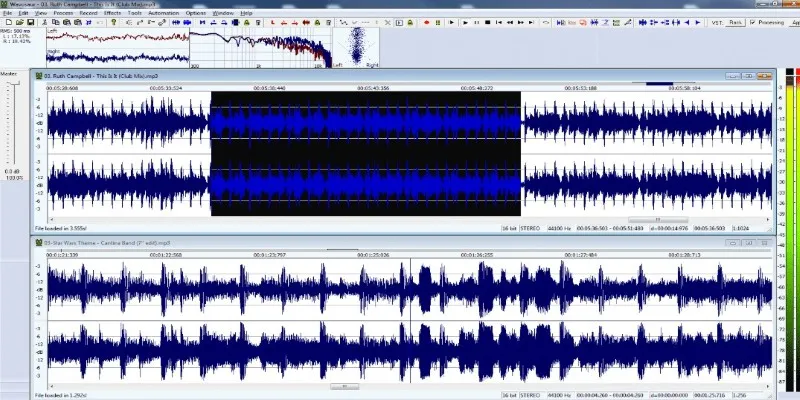 Wavosaur audio editing software interface
