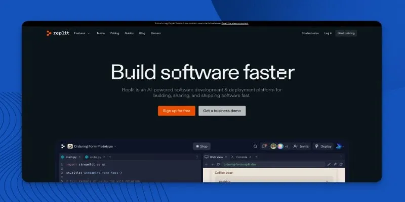 Replit IDE interface