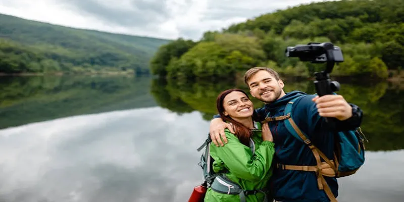 A travel vlogger editing their video for improvement