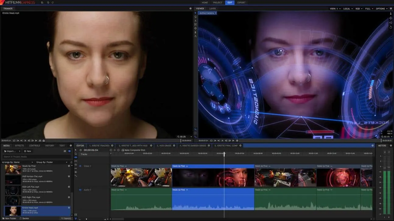 HitFilm Express Interface
