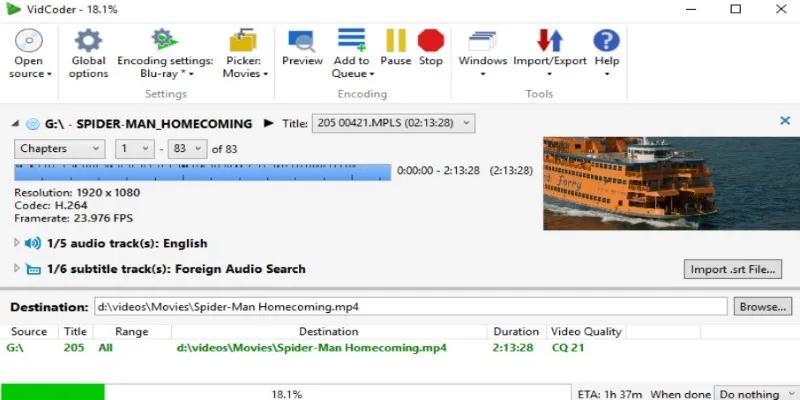 VidCoder Interface